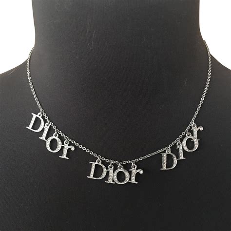 christian dior logo necklace